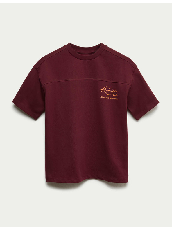 Marks & Spencer Тениска "Achieve Your Goals" от чист памук (6–16 години) Marks & Spencer червена