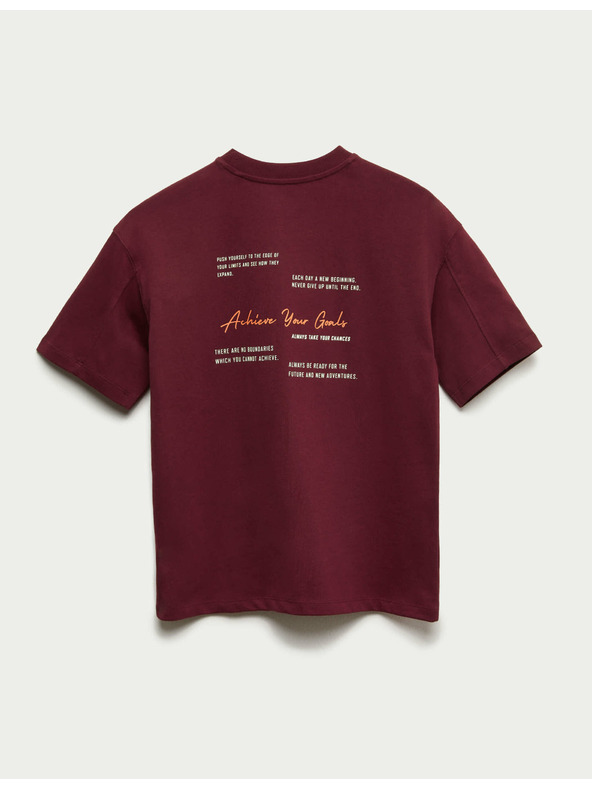 Marks & Spencer Тениска "Achieve Your Goals" от чист памук (6–16 години) Marks & Spencer червена