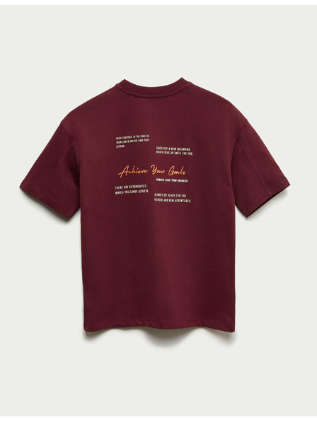 Marks & Spencer Тениска "Achieve Your Goals" от чист памук (6–16 години) Marks & Spencer червена