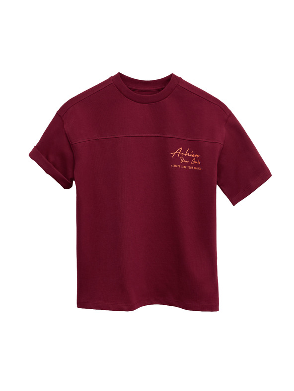 Marks & Spencer Тениска "Achieve Your Goals" от чист памук (6–16 години) Marks & Spencer червена