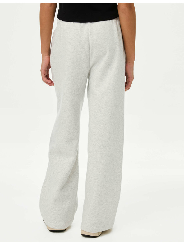 Marks & Spencer Спортни панталони с широки крачоли и висок дял памук (2-16 години) Marks & Spencer сиви