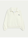 Marks & Spencer Ръгби тениска с яка от богата памучна материя (6-16 години) Marks & Spencer сметанова