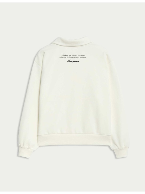 Marks & Spencer Ръгби тениска с яка от богата памучна материя (6-16 години) Marks & Spencer сметанова