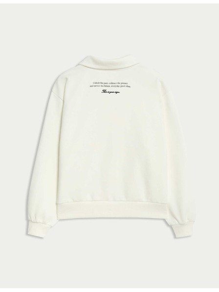 Marks & Spencer Ръгби тениска с яка от богата памучна материя (6-16 години) Marks & Spencer сметанова