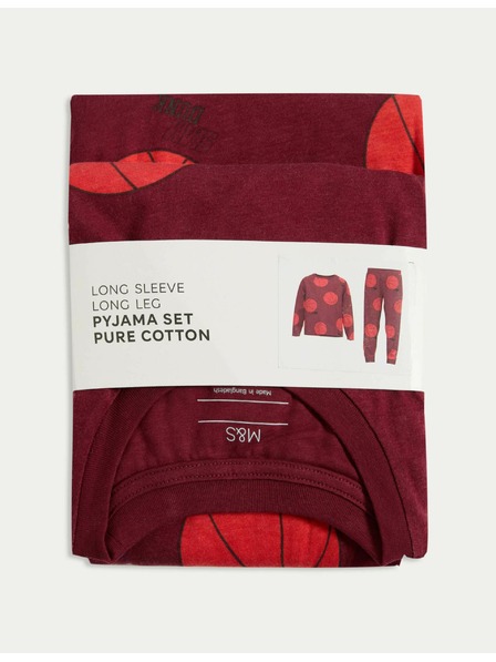 Marks & Spencer Пижамен комплект Basketball, от чиста памучна материя (3–16 години) Marks & Spencer червена