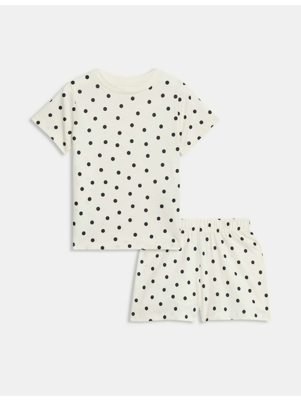 Marks & Spencer Пунктирана пижама от чист памук (1–16 години) Marks & Spencer кремав
