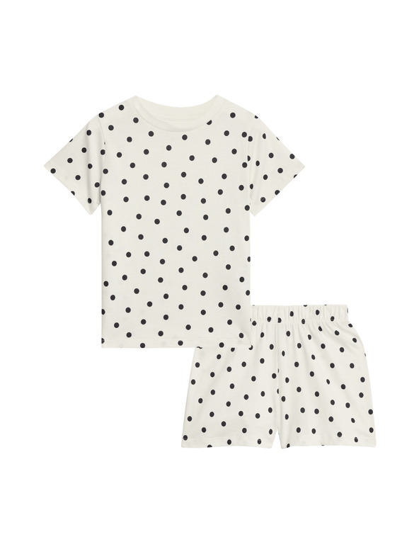 Marks & Spencer Пунктирана пижама от чист памук (1–16 години) Marks & Spencer кремав