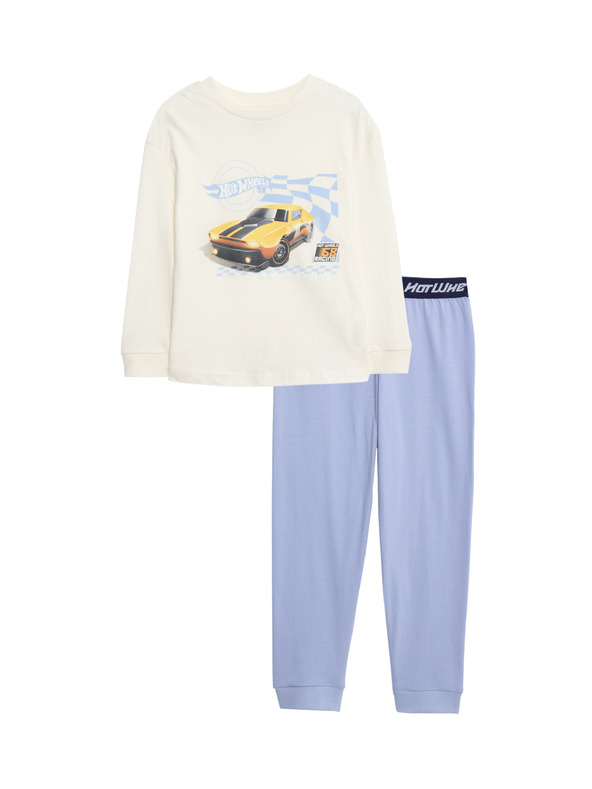Marks & Spencer Комплект пижами от чист памук с мотив Hot Wheels™ (2–8 години) Marks & Spencer син