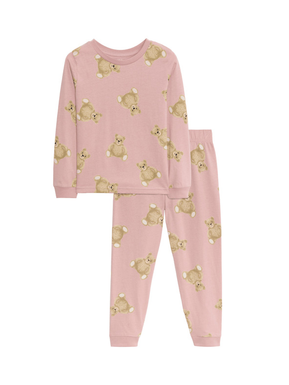 Marks & Spencer Пижама от чист памук с мотив Spencer Bear™ (1–16 години) Marks & Spencer кафяв