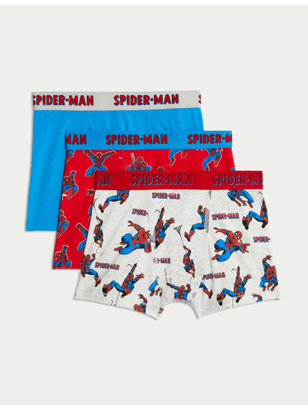 Marks & Spencer Боксерки с принт Spider-Man™ с висок дял памук, 3 бр. в опаковка (3–10 години) Marks & Spencer многоцветна