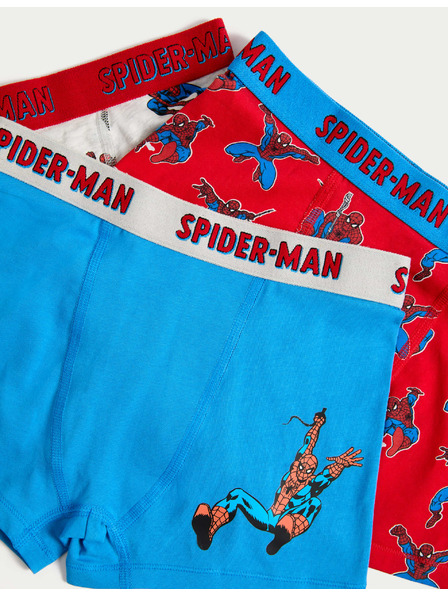 Marks & Spencer Боксерки с принт Spider-Man™ с висок дял памук, 3 бр. в опаковка (3–10 години) Marks & Spencer многоцветна