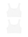 Marks & Spencer Безшевни скъсени топове с ръб и кръгло деколте (6–16 години), 2 бр. Marks & Spencer бяла