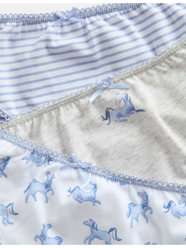 Marks & Spencer Бикини от памук със стреч с мотив еднорог, 7 бр. в опаковка (2–12 години) Marks & Spencer многоцветна