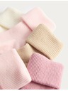 Marks & Spencer Ребрести детски чорапи с висок дял памук (0–2 години), 5 чифта в опаковка Marks & Spencer многоцветна
