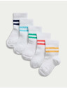 Marks & Spencer Детски чорапи с висок дял памук (0–3 години), 5 чифта в опаковка Marks & Spencer бял
