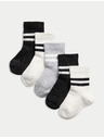 Marks & Spencer Детски чорапи с висок дял памук (0–3 години), 5 чифта в опаковка Marks & Spencer черен