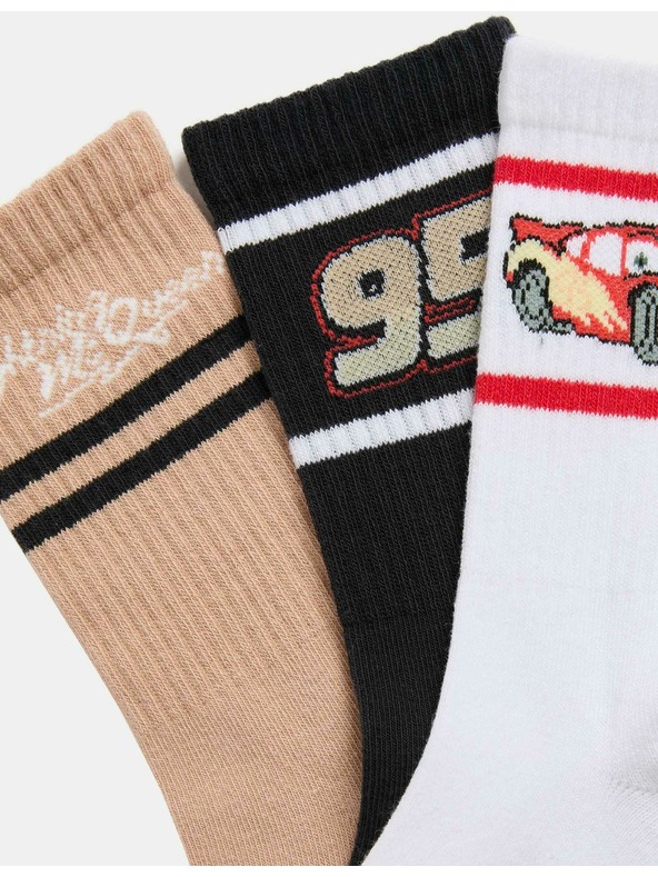 Marks & Spencer Чорапи с висок дял памук и мотив Pixar™ Cars, комплект 3 чифта (6 малки – 7 големи) Marks & Spencer многоцветен