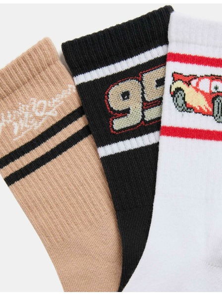 Marks & Spencer Чорапи с висок дял памук и мотив Pixar™ Cars, комплект 3 чифта (6 малки – 7 големи) Marks & Spencer многоцветен