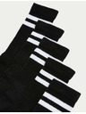 Marks & Spencer Раирани спортни чорапи с висок дял памук, 5 чифта Marks & Spencer черен