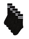 Marks & Spencer Раирани спортни чорапи с висок дял памук, 5 чифта Marks & Spencer черен