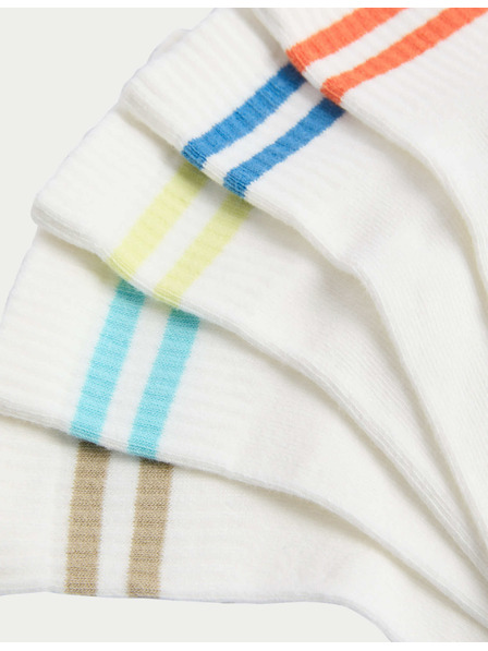 Marks & Spencer Памучни игрални чорапи, 5 чифта Marks & Spencer бял