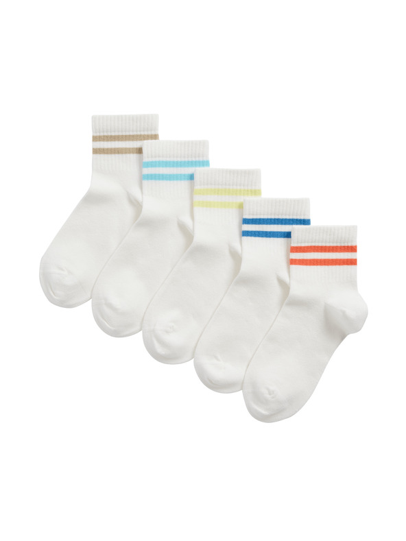Marks & Spencer Памучни игрални чорапи, 5 чифта Marks & Spencer бял