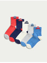 Marks & Spencer Ребрести чорапи с висок дял памук и мотив на кола, комплект 5 чифта (6 малки – 7 големи) Marks & Spencer многоцветен