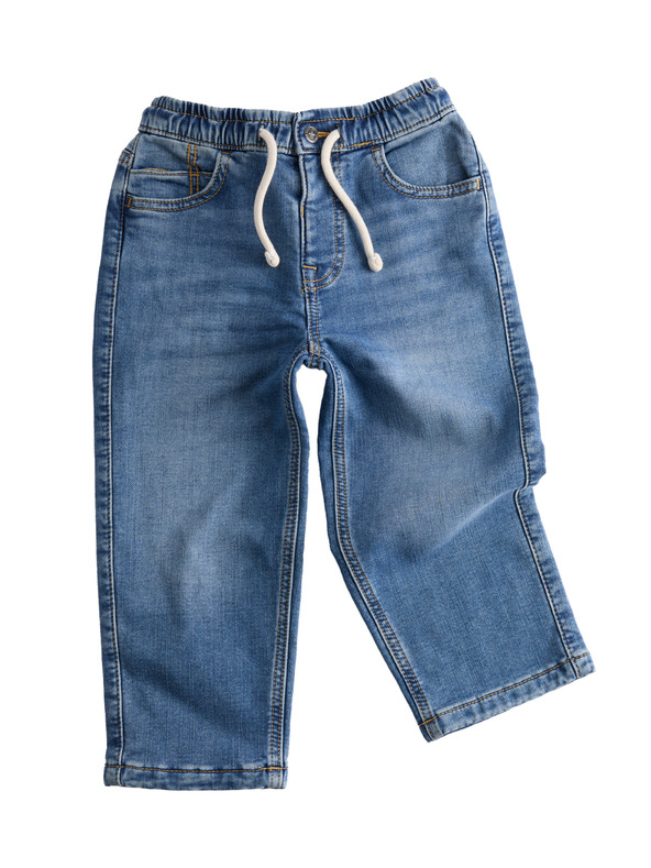 Marks & Spencer Дънки с удобен талия, прави крачоли и висок дял памук (2-8 години) Marks & Spencer тъмносиня