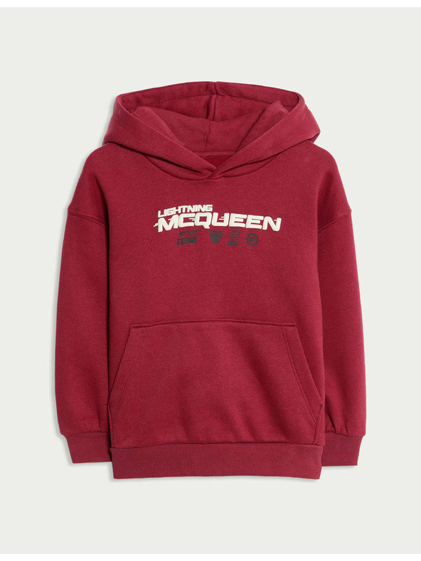 Marks & Spencer Суитшърт Disney Cars™ с качулка, цип и високо съдържание на памук (2–8 години) Marks & Spencer червена