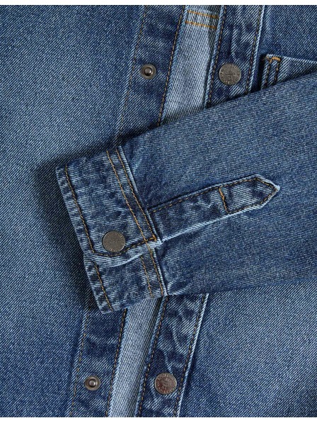 Marks & Spencer Дънкова тениска от чист памук с твил (2-8 години) Marks & Spencer тъмносиня