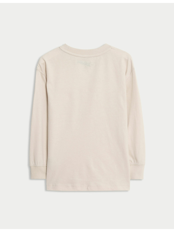 Marks & Spencer Top с мотив Hot Wheels™ от чист памук (2–8 години) Marks & Spencer сметанов