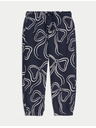 Marks & Spencer Спортни панталони с богат памук и панделка (2-8 години) Marks & Spencer морскосин