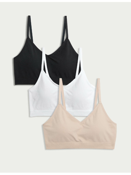 Marks & Spencer Безшевни бралети без банели, 3 броя Marks & Spencer черен