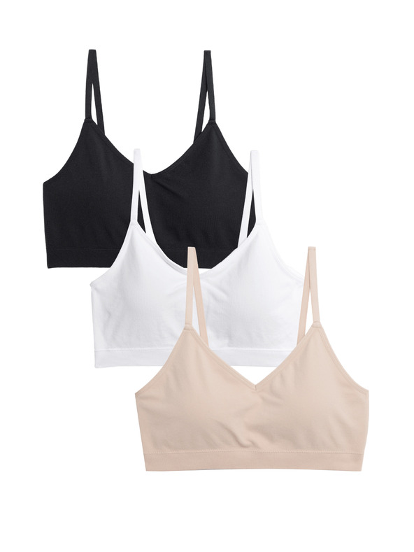 Marks & Spencer Безшевни бралети без банели, 3 броя Marks & Spencer черен