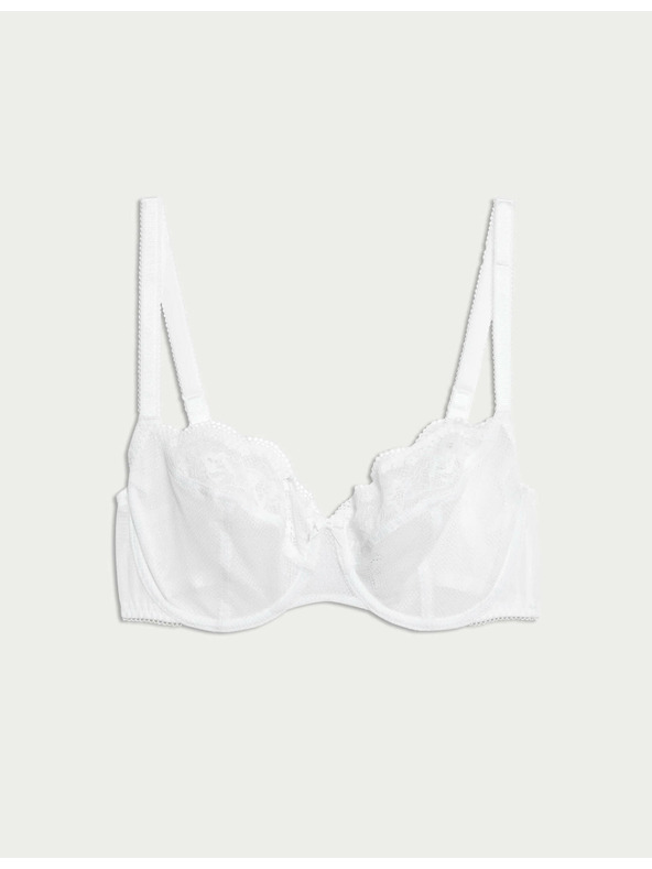 Marks & Spencer Балконет сутиен Jasmine с банели и дантела, размер A–E Marks & Spencer бял