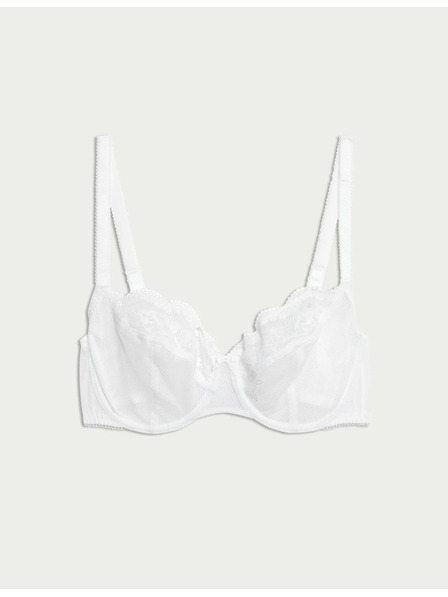 Marks & Spencer Балконет сутиен Jasmine с банели и дантела, размер A–E Marks & Spencer бял