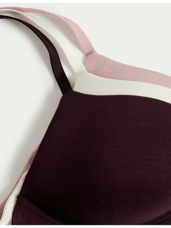 Marks & Spencer Гладък сутиен без банели, размер A–E, 3 броя в опаковка Marks & Spencer кафяв