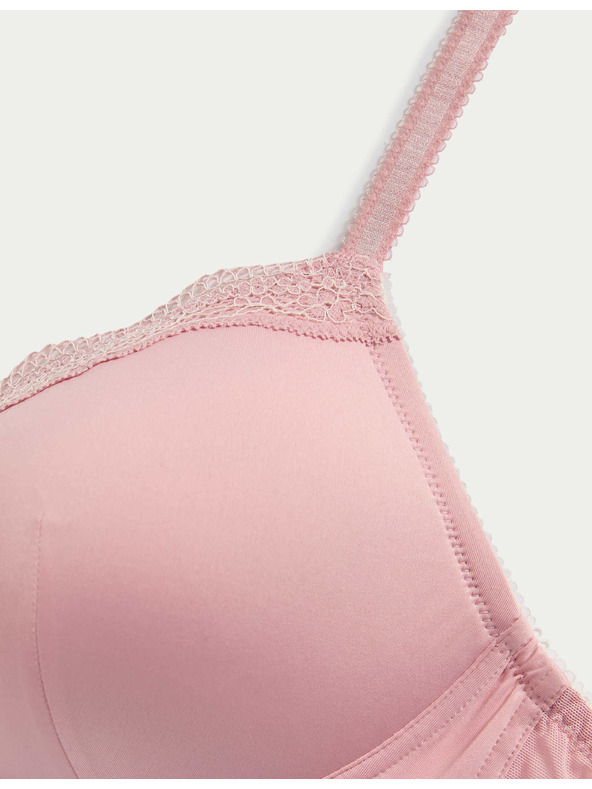 Marks & Spencer Дантелен сутиен Jasmine, пълна чашка, без банели (A–E) Marks & Spencer розов