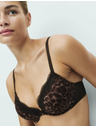 Marks & Spencer Деколте сутиен с банели, дантела и принт Marks & Spencer кафяв