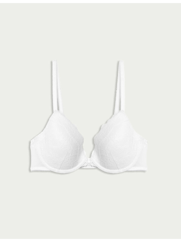 Marks & Spencer Деколте сутиен с банели и дантела, размер A–E Marks & Spencer бял