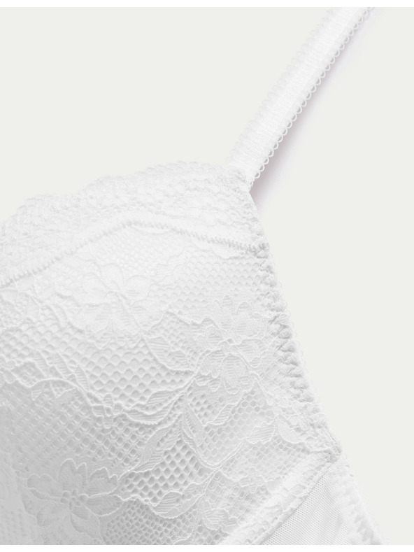 Marks & Spencer Деколте сутиен с банели и дантела, размер A–E Marks & Spencer бял