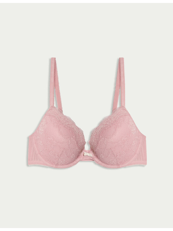 Marks & Spencer Деколте сутиен с банели и дантела, размер A–E Marks & Spencer розов