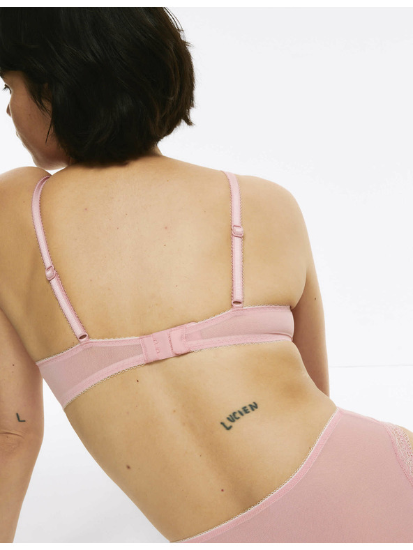 Marks & Spencer Деколте сутиен с банели и дантела, размер A–E Marks & Spencer розов