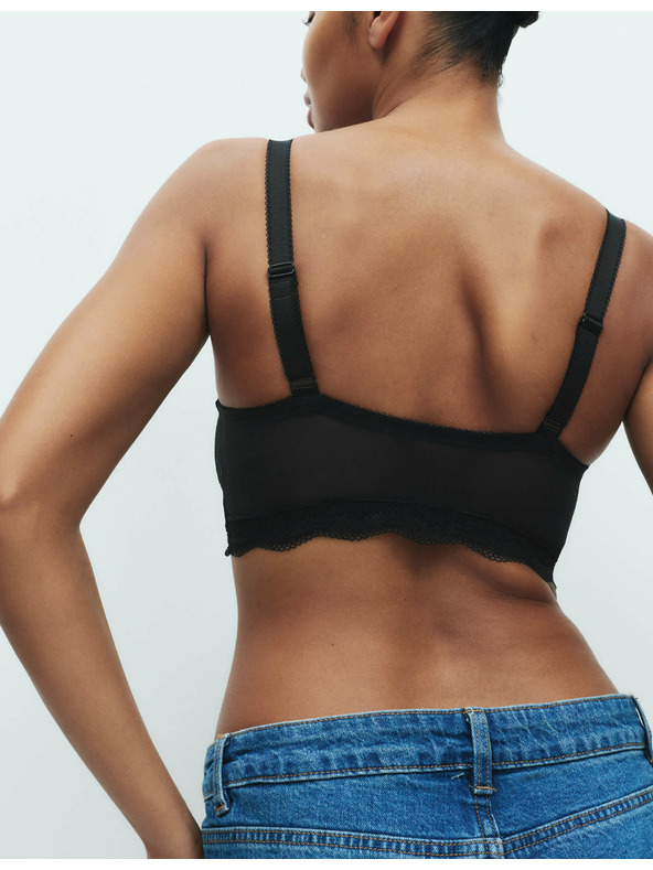 Marks & Spencer Сутиен Jasmine без банели с дантелени ръбове, размер F+ Marks & Spencer черен