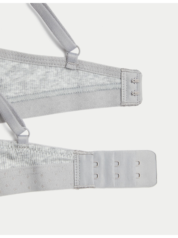 Marks & Spencer Комплект 2 бр. ребрести първи сутиена без банели, с висок дял памук, размер AA–D Marks & Spencer бял