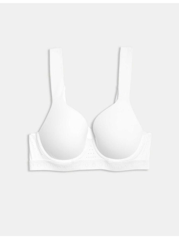 Marks & Spencer Спортен хибриден гладък сутиен със средна поддръжка (A–E) Marks & Spencer бял