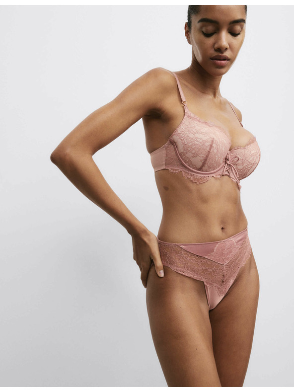 Marks & Spencer Дантелена балконна сутиен с банели и десен Forget Me Not (A-E) Marks & Spencer кафяв