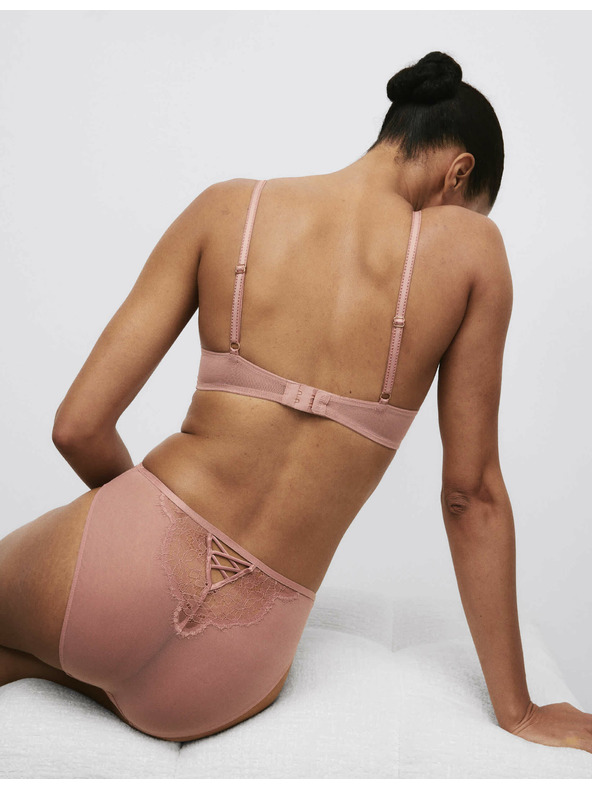 Marks & Spencer Дантелена балконна сутиен с банели и десен Forget Me Not (A-E) Marks & Spencer кафяв