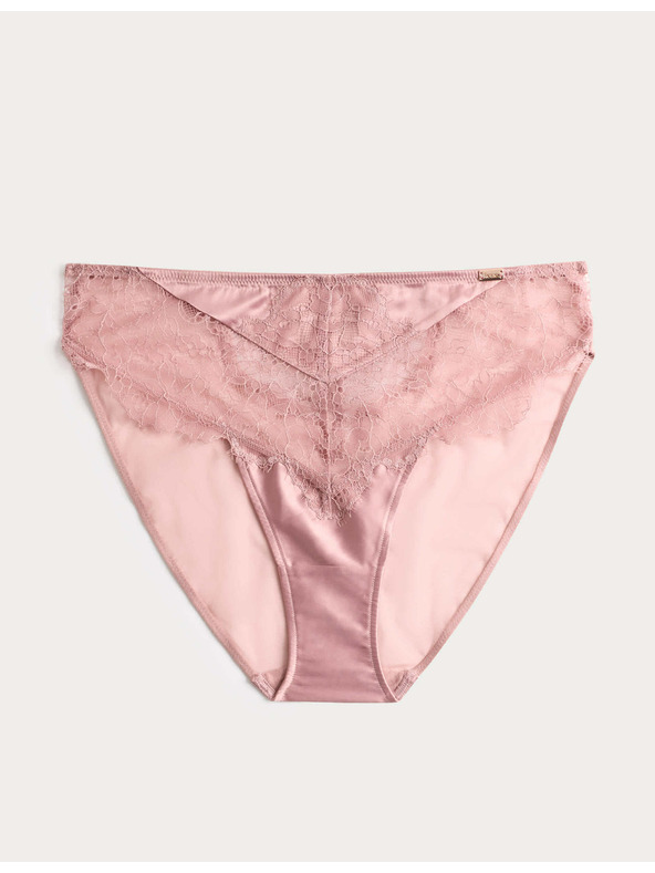 Marks & Spencer Дантелени чорапи с висока талия и мотив на крайречни цветя Marks & Spencer кафяв