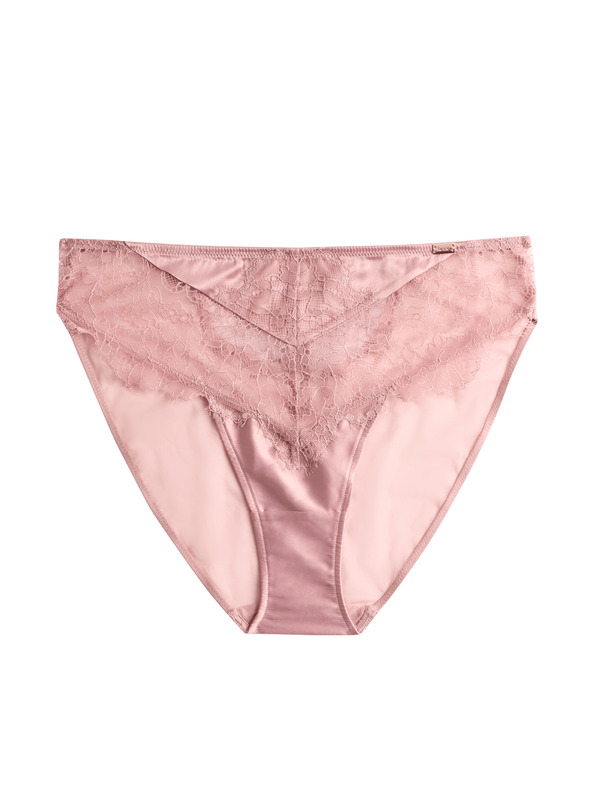 Marks & Spencer Дантелени чорапи с висока талия и мотив на крайречни цветя Marks & Spencer кафяв